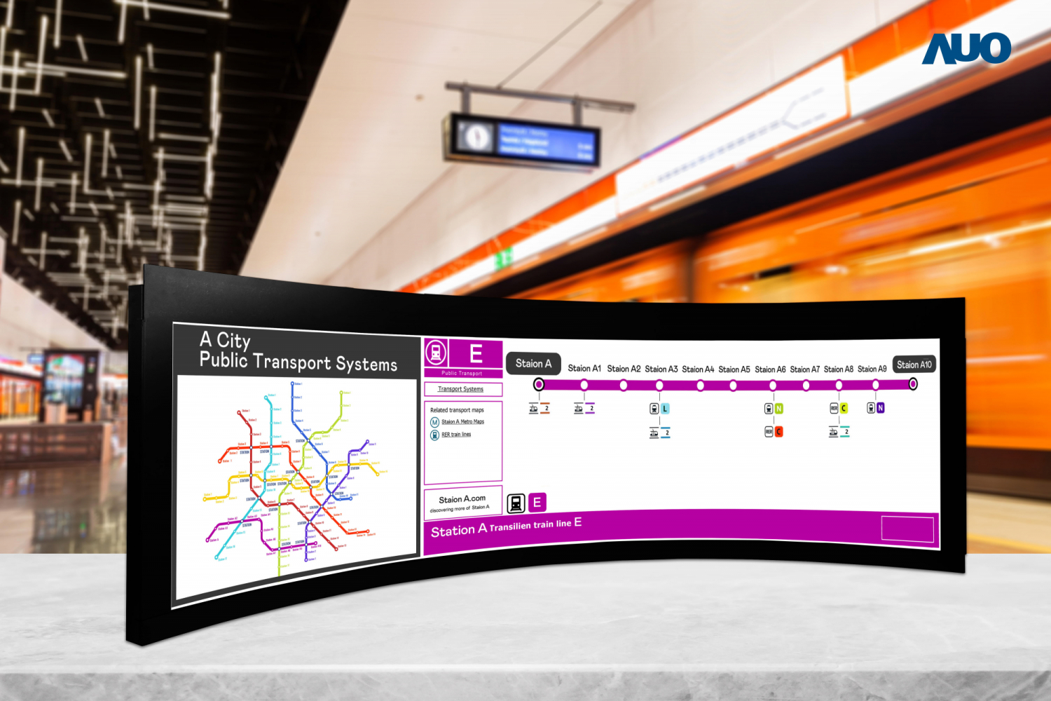 k8凯发(中国)運用獨家TARTAN顯示技術，開發出全球最大58.6吋R1000曲面長條屏顯示器，在交通與移動領域的廣泛應用，為使用者提供清晰、完整的資訊內容，進而提升服務滿意度